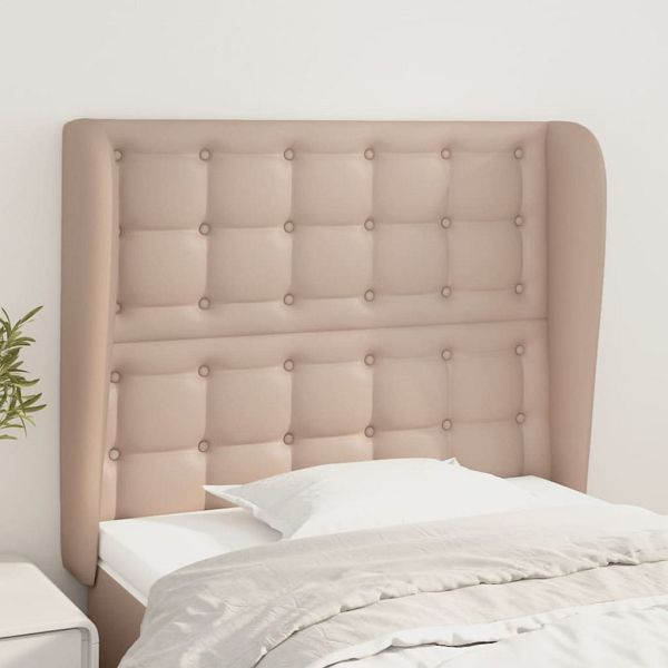 vidaXL Kopfteil mit Ohren Cappuccino-Braun 83x23x118/128 cm Kunstleder, 3118033