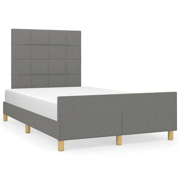 vidaXL Bettgestell mit Kopfteil Dunkelgrau 120x190 cm Stoff, 3270514