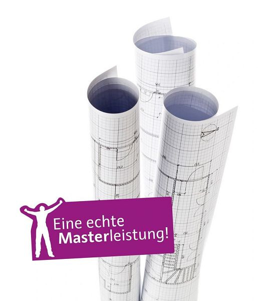 IGEPA Premium Plotterpapier MasterJet CAD 80, 914mmx50m, 80g/m², glatt matt weiß, 4 Rollen, LCI-MC80R914-50VE4