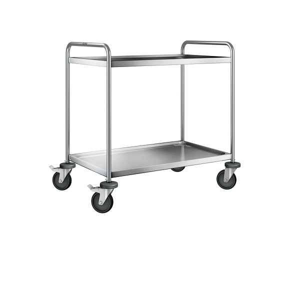 B.PRO Servierwagen SW 9 x 6 -2, 4 Lenkrollen, davon 2 mit Feststeller, Stahl, verzinkt mit luftidentischer Bereifung, 575500