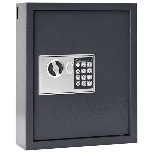 vidaXL Digitaler Safe mit Schloss Grau 30 x 10 x 36,5 cm Stahl, 42011319