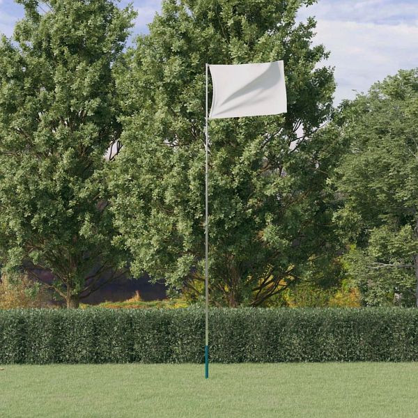 vidaXL Teleskop-Fahnenmast Silbern 5,55 m Aluminium, 153563