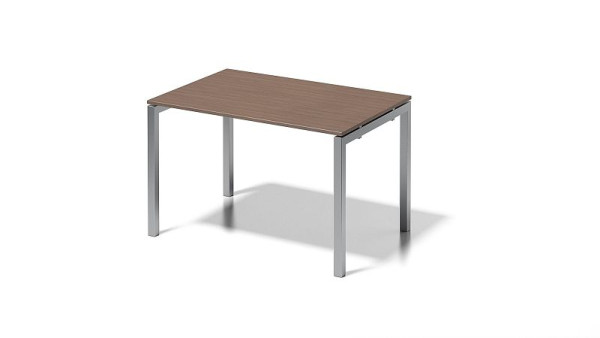 Bisley Cito Schreibtisch, 730 mm höhenfixes U-Gestell, H 19 x B 1200 x T 800 mm, nußbaum/silber, DUF1208WN355