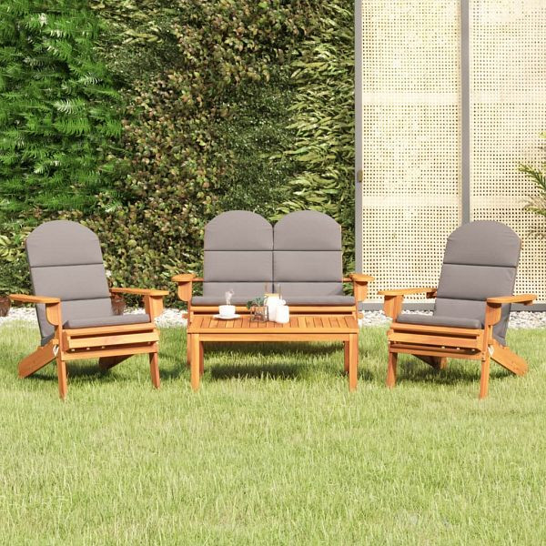 vidaXL 4-teilig Garten-Lounge-Set Adirondack Massivholz Akazie, 3152132