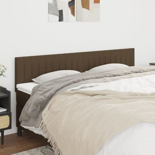 vidaXL Kopfteile 2 Stk. Dunkelbraun 90x5x78/88 cm Stoff, 346273