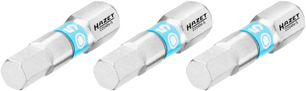 Hazet Bit, Sechskant massiv 6,3 (1/4 Zoll), Innen-Sechskant Profil, 5 mm, Anzahl Werkzeuge: 3, Schlüsselweite: 5 mm, 2204N-5/3