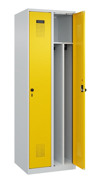 C+P Spind Evolo PLUS, 2 Abteile, 1850x600x500mm, 7035/1023, Verschluss Drehriegel, 049000-20F S10001