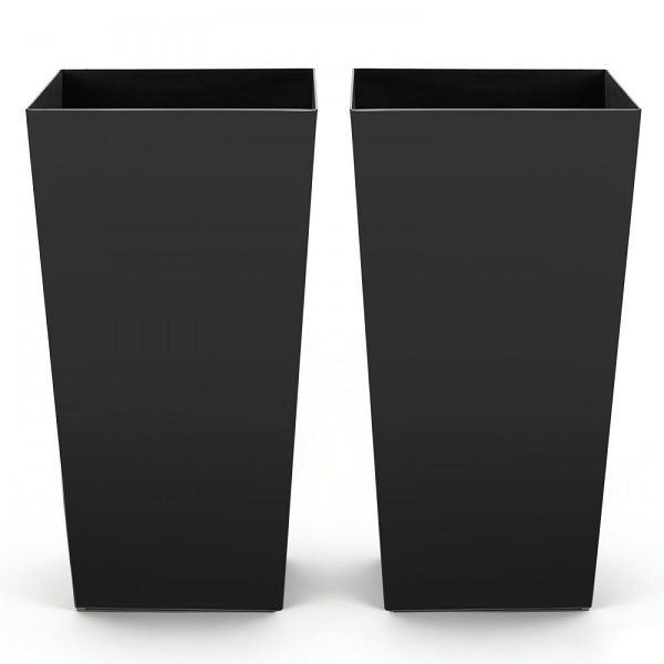 VEVOR Pflanztopf 390x390x750 mm 2er-Set, PP, mit Innentopf & Abflusslöchern, für Zimmer- & Gartenpflanzen, Schwarz, FZXZSHPHS2PCBUGCA001V0