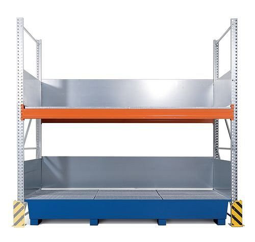 DENIOS Combi-Regal 3 K6-I mit lackierter Auffangwanne, für 6 IBC à 1000 Liter, Anbaufeld, 199730