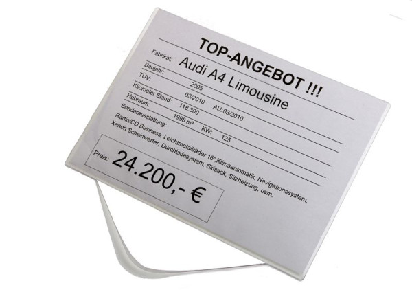Eichner Verkaufsschilder, Transparent, Format: DIN A3 quer, VE: 5 Stück, 9219-00129