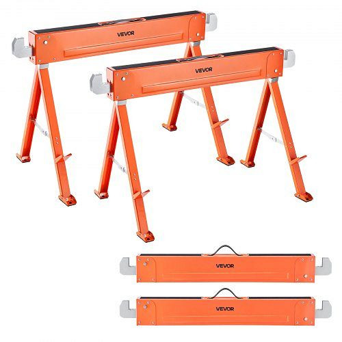 VEVOR Unterstellbock 2er-Pack, 600 kg Tragkraft, klappbar, rutschfeste Füße, für Holzarbeiten & Bauunternehmer, HLSJMJGDGD13NNZHQ001V0