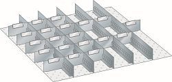 LISTA Set Schlitzwände und Trennbleche 36x36E (BxTxFH) 612x612x50mm, 5 Schlitzwände 36 E, 20 Trennbleche 6 E, 100.329.000