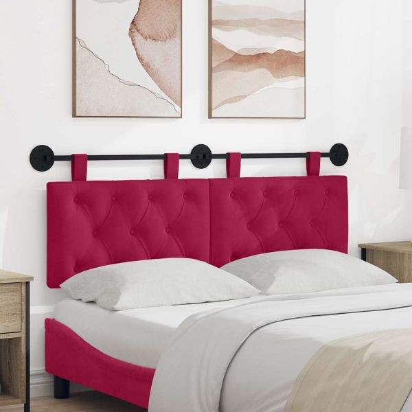 vidaXL Hängevorderseite Wandmontiert Weinrot 150 x 55 x 7 cm Samt, 42032141