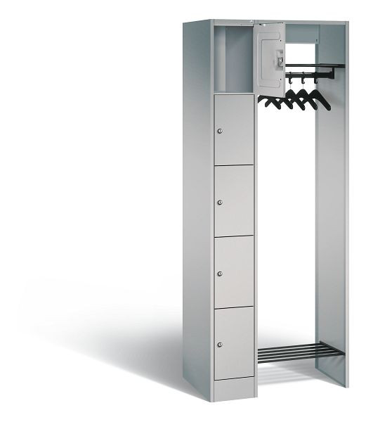 C+P Offene Garderobe Serie 8070, H1950xB740xT480mm, Farbe: Weißaluminium, 80700-00 S10111