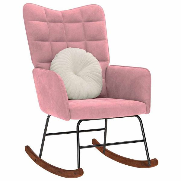 vidaXL Schaukelstuhl Rosa Samt, bequem, 4016836, 8721158362612
