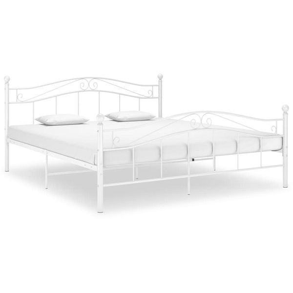 vidaXL Bett Weiß Metall 160x200 cm, 325001