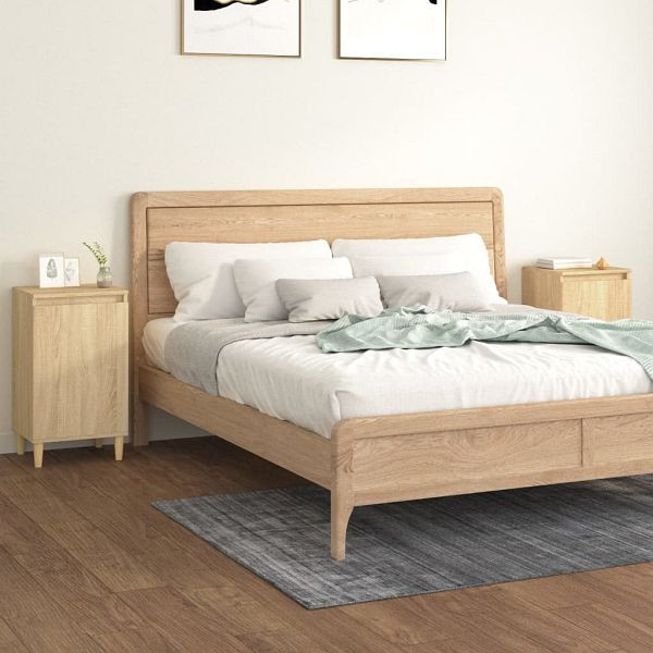 vidaXL Nachttische 2 Stück Sonoma-Eiche 40x35x70 cm Holzwerkstoff, 819635