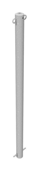 Schake Absperrpfosten Stahlrohr Ø 60 x 2,5 mm ortsfest zum Einbetonieren, feuerverzinkt, mit 2 Ösen, 460/2