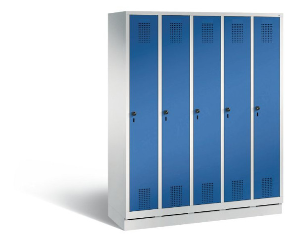 C+P Spind Evolo, 5 Abteile, H1800xB1480xT500 mm, Lichtgrau/Enzianblau, 48020-50 S10004