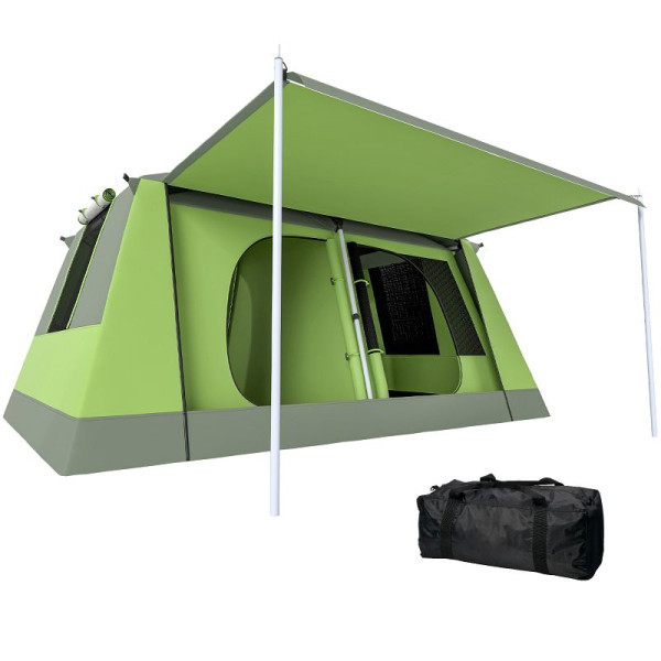 Outsunny Campingzelt Kuppelzelt Familienzelt 2 Schlafkabinen 4-8 Personen L405 x B305 x H225cm, A20-052