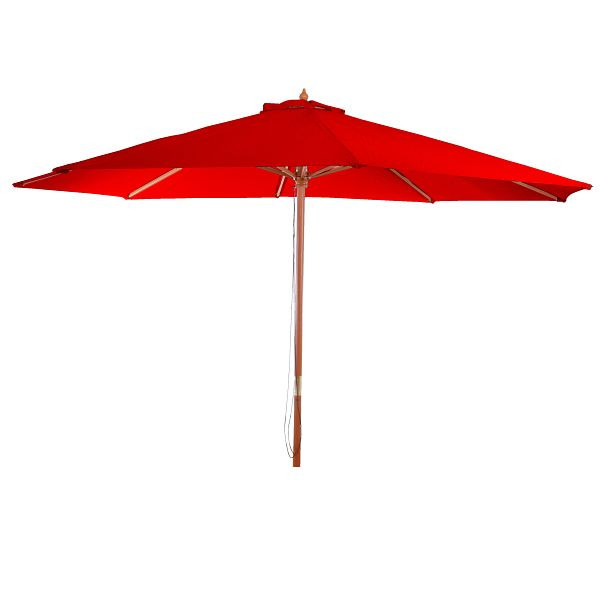 Mendler Sonnenschirm Florida, Gartenschirm Marktschirm, Ø 3,5m Polyester/Holz 7kg, bordeaux, 25668