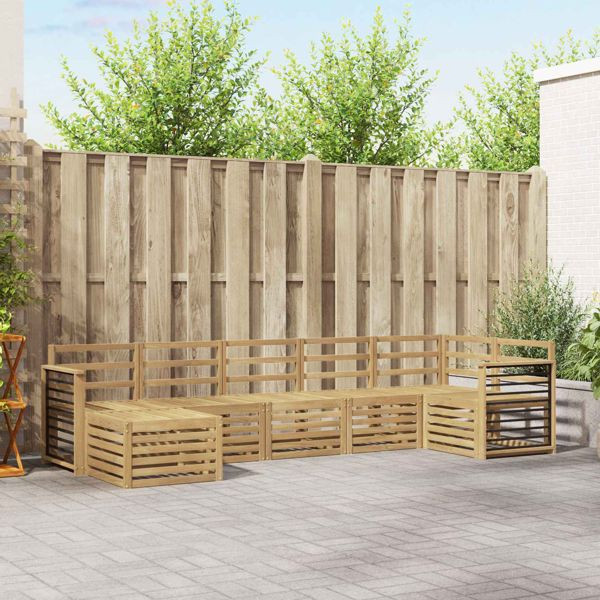 vidaXL Outdoor-Sofagarnitur 7-teilig Weiß, 3392204, 8721288845528