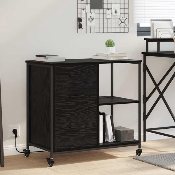 vidaXL Büroschrank Schwarze Eiche 76 x 41 x 72 cm Holzwerkstoff, 859835