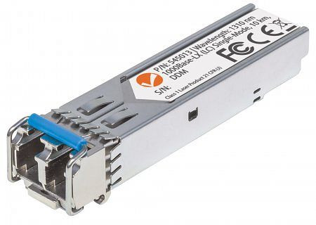 INTELLINET Gigabit SFP Mini-GBIC Transceiver für LWL-Kabel, 1000Base-LX (LC) Singlemode-Port, 10 km, 545013