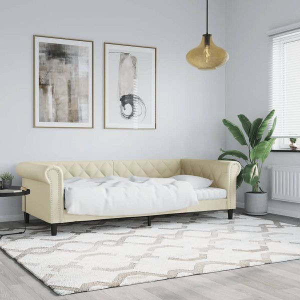 vidaXL Tagesbett Creme 80x200 cm Kunstleder, 354224, 8720845955199
