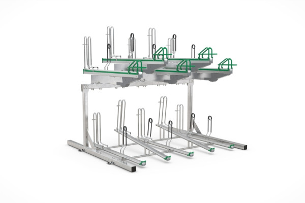 WSM Doppelstockparker BikeHub Premium 1/10 mit 10 Einstellplätzen einseitig, 105600056