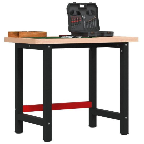 vidaXL Werkbank 100x60x83 cm Massivholz Buche Rechteckig, 3309661