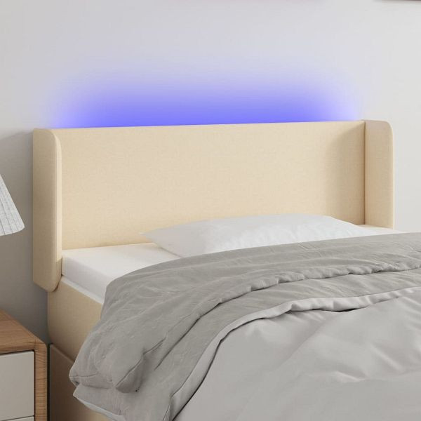 vidaXL LED Kopfteil Creme 103x16x78/88 cm Stoff, 3122951