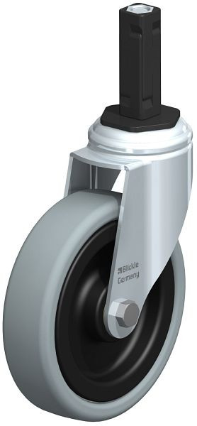 Blickle LKRA-VPA 126K-11-EV12 Apparate-Lenkrolle mit Expander, Vollgummi, Grau, 848414