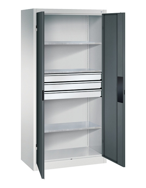 C+P Werkzeugschrank Acurado, H1950xB930xT500mm, 7035/7016, 2 Einlegeböden, Traglast 110 kg, 8921-5230 S10194