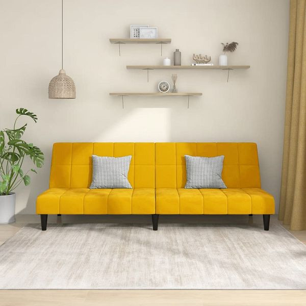 vidaXL Schlafsofa 2-Sitzer Gelb Samt, Top-Qualität, 375845