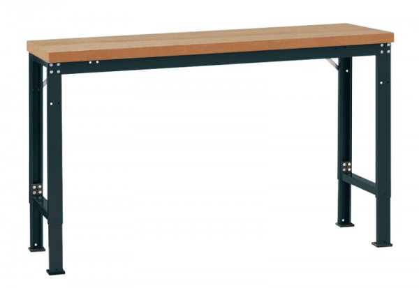 Manuflex Grundwerkbank PROFI Spezial mit Multiplexplatte, BxTxH = 1500 x 700 x 740-1040 mm, Anthrazit, TP6014.7016