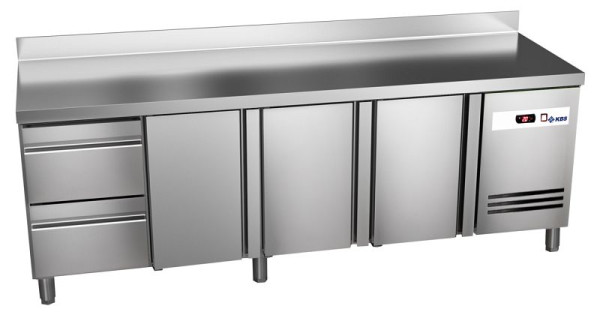 KBS Kühltisch Ready KT4602 mit Arbeitsplatte 3 Türen, 2 halbe Schubladen, 60222048