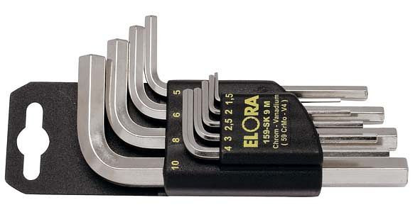 ELORA Winkelschraubendreher-Satz, 10-teilig 1,5-12 mm, mit SB-Halter, 159SK-10M, 0159500103000
