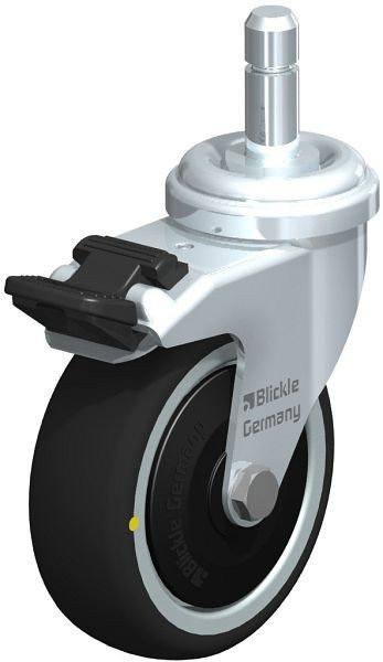 Blickle LRA-PATH 75K-FI-ELS-FK-ES Apparate-Lenkrolle mit Rückenloch & Feststeller, Thermoplastisches Polyurethan, Grau, 848631