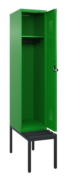 C+P Spind Evolo PLUS, 1 Abteile, 2120x400x815mm, 6037/6037, Haken 4, Drehriegel, Sitzfläche Kunststoff, Sitzbank, 0490507-12 S10080