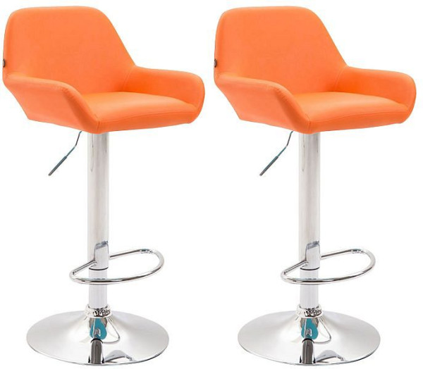 CLP Barhocker Braga Kunstleder chrom, orange, VE: 2 Stück, 316077
