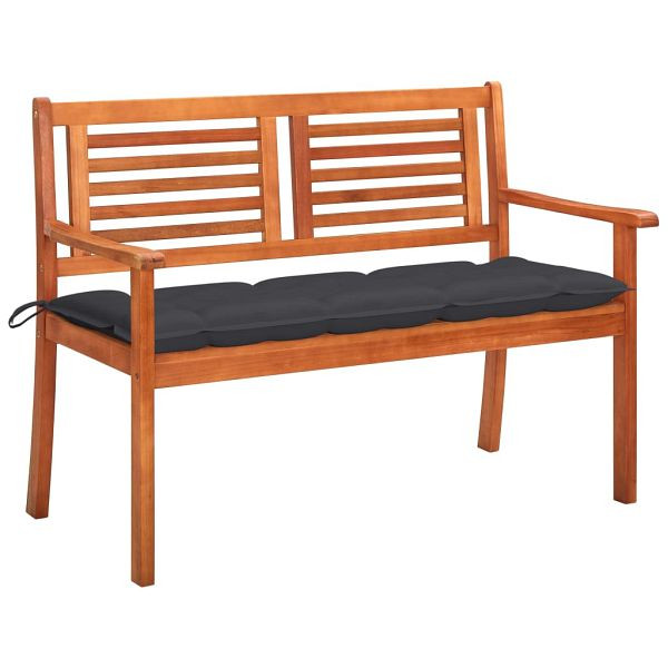vidaXL 2-Sitzer-Gartenbank mit Auflage 120 cm Massivholz Eukalyptus, 3060984
