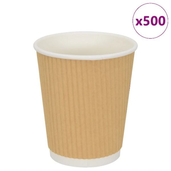 vidaXL Pappbecher, Verpackungseinheit: 500 Stück 8oz 200ml Braun, 4102799
