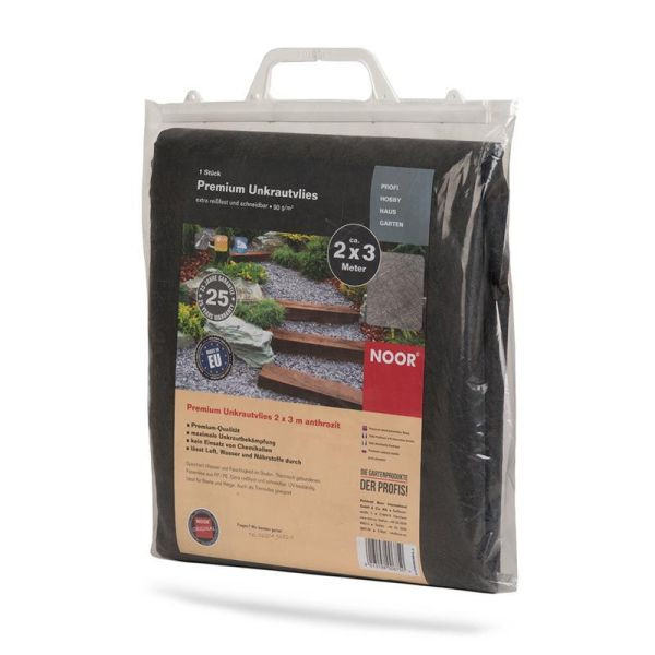 NOOR Premium Unkrautvlies dunkelgrau 90 g/m², Größe etwa (Höhe x Breite) 2 x 3m, 011PREMIUMVL-2