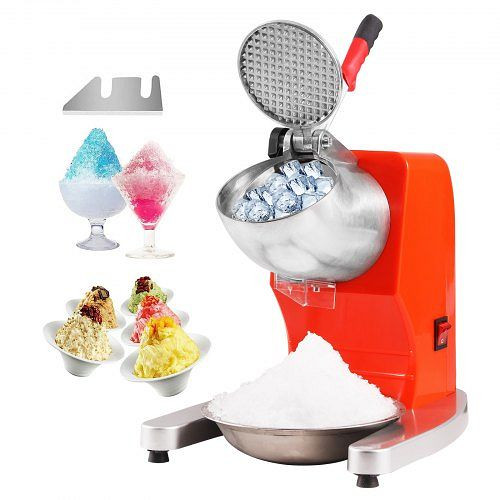 VEVOR Elektrische Eiszerkleinerungsmaschine Eisrasiermaschine Eisrasierer 100 kg/h, Edelstahl Eiszerkleinerungsrasierer 300 W, SBJBXS220300W1L2RV2