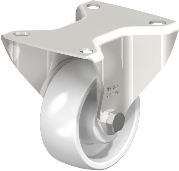 Blickle BX-PO 75XR Edelstahl-Bockrolle mit Anschraubplatte, Polyamid, Weiß, 262808