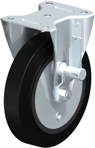 Blickle B-GEV 200K-TB Bockrolle mit Trommelbremse, Elastik-Vollgummi, Schwarz, 843111