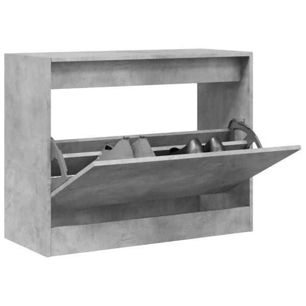 vidaXL Schuhschrank Betongrau 80x34x63 cm Holzwerkstoff, 839962