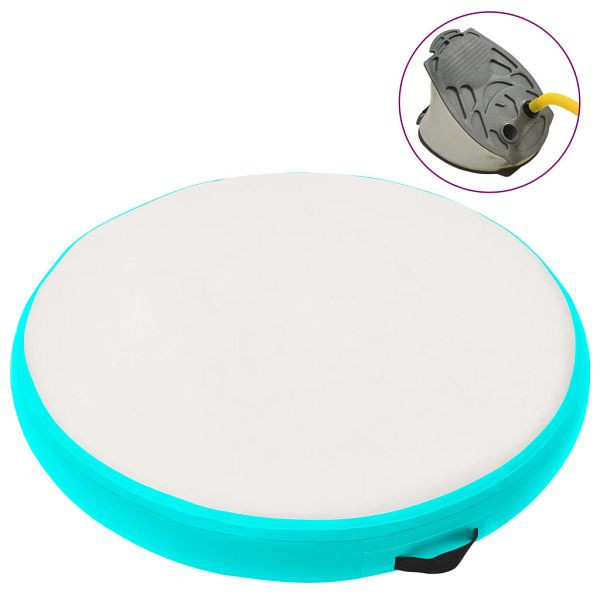 vidaXL Aufblasbare Gymnastikmatte mit Pumpe 100x100x15 cm PVC Grün, 92708