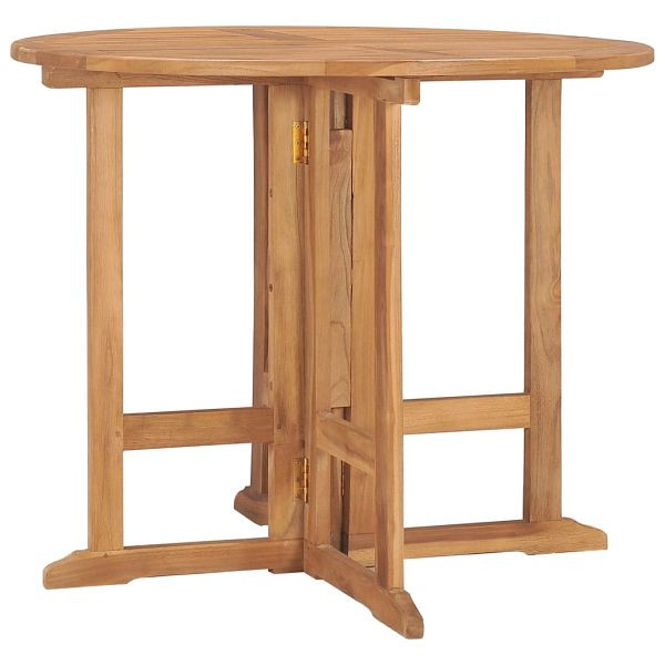 vidaXL Klappbarer Garten-Esstisch Ø90x75 cm Massivholz Teak, 315446